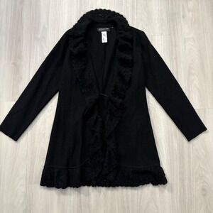 JONES NEW YORK Jacket Sweater Women Collect PETIT Ruffle Open Front Cardigan PP